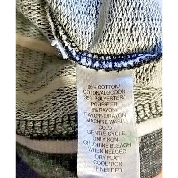 Lou & Grey Ann Taylor M Black & White Stripe Shirt Side Zipper Oversized     T44 - Picture 7 of 8